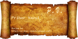 Priher Vazul névjegykártya